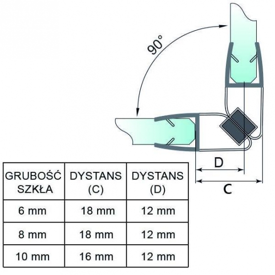 Tarpinė magnetinė 90° PS-10M-8mm - Image 2